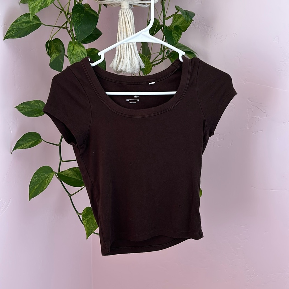 PACSUN - Dark brown soft fitted tee